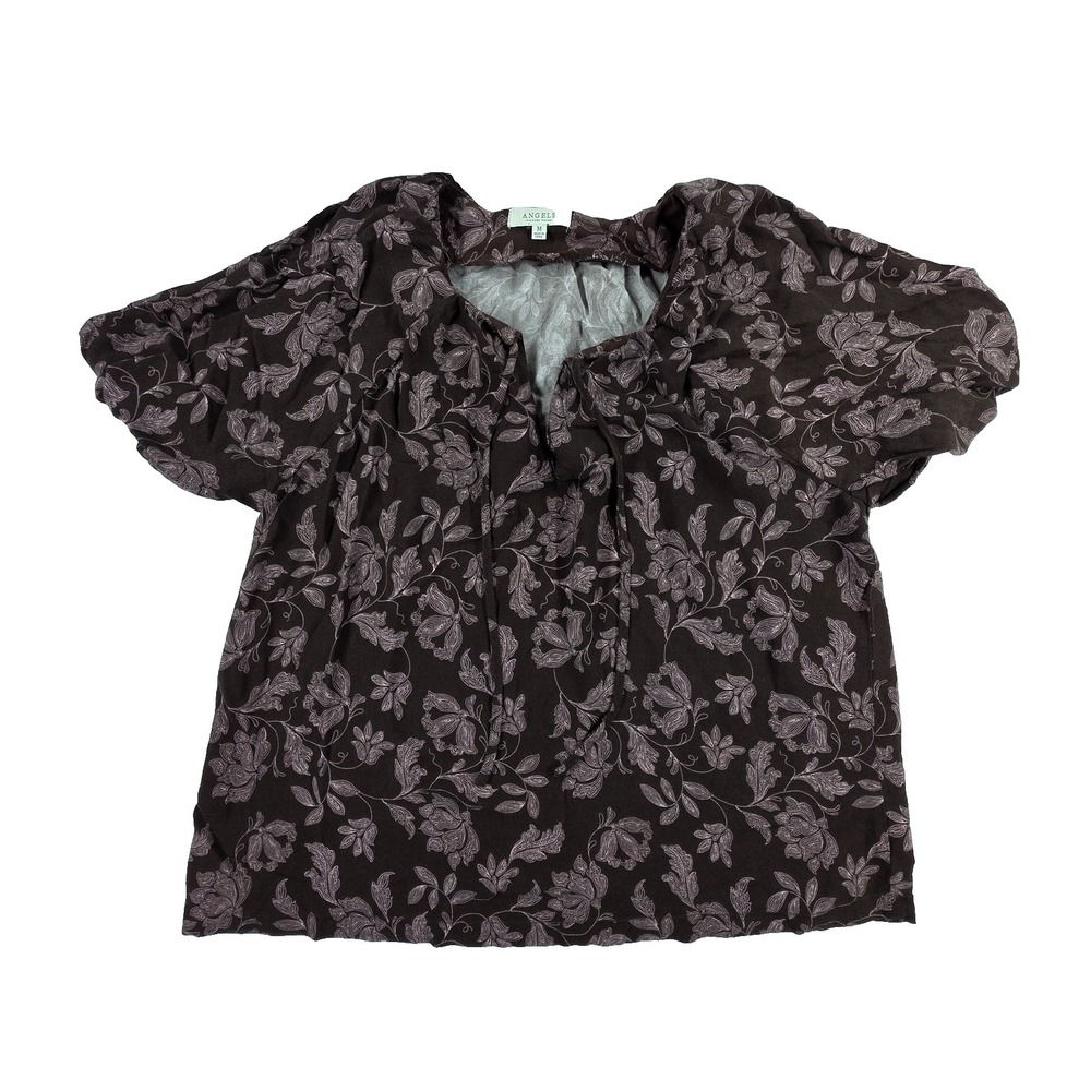 Angels Forever Young Womens Top Blouse Floral Medium Dressy Casual